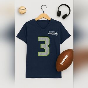 NFL Navy and Gray Seahawks V-Neck Tee